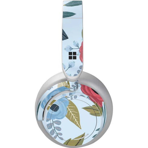 Blue Fall Flowers Surface Headphones Skin
