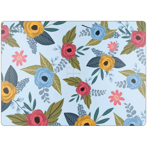 Blue Fall Flowers Surface Laptop 7 13.8in Skin