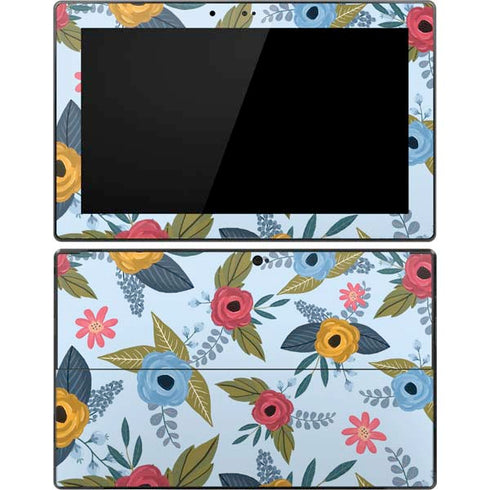 Blue Fall Flowers Surface Pro Tablet Skin