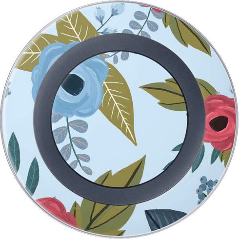 Blue Fall Flowers Wireless Charger Skin