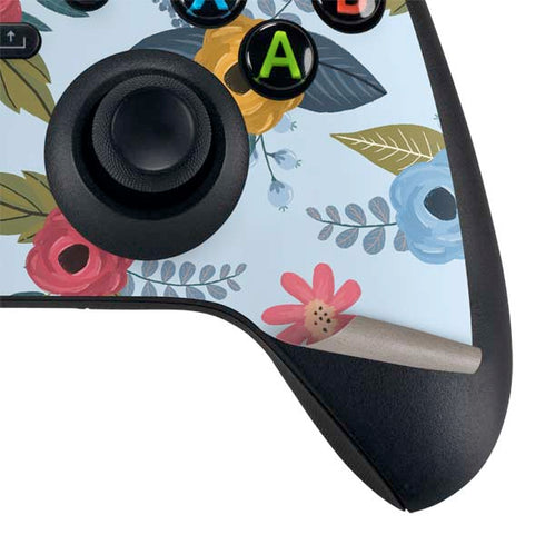 Blue Fall Flowers XBox Series X Digital Edition Bundle Skin