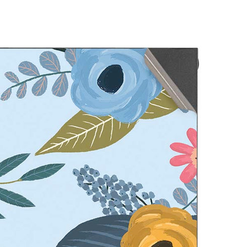 Blue Fall Flowers XBox Series X Digital Edition Console Skin