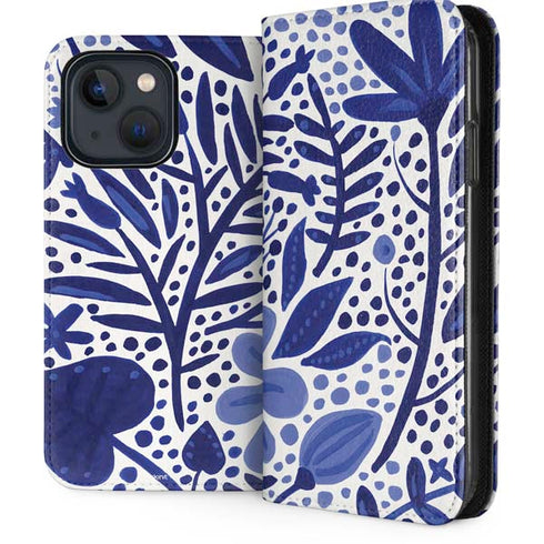 Blue Garden by Cat Coq iPhone 15 Folio Case