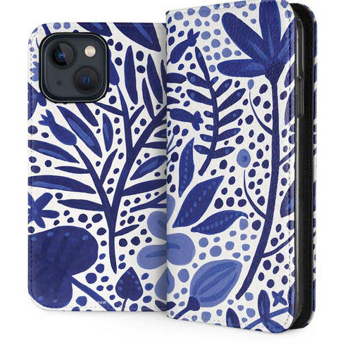 Blue Garden by Cat Coq iPhone 15 Plus Folio Case