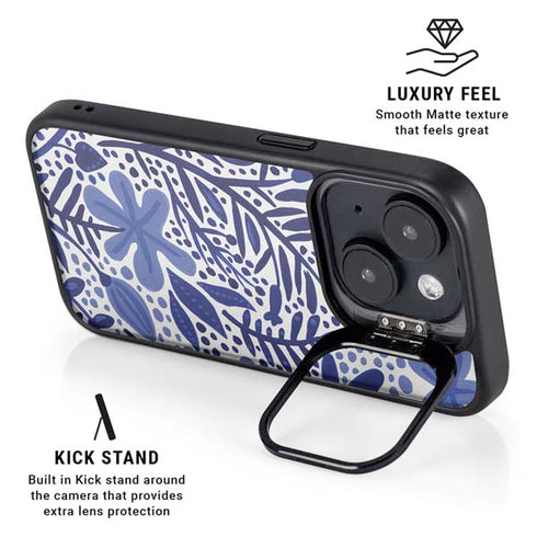 Blue Garden by Cat Coq iPhone 15 Plus Kickstand Case