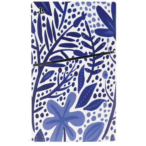 Blue Garden by Cat Coq PS5 Slim Digital Edition Console Skin