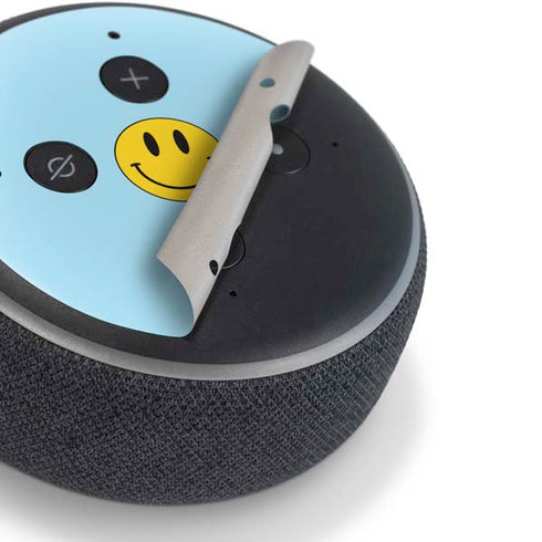 Blue Happy Face Amazon Echo Dot Skin