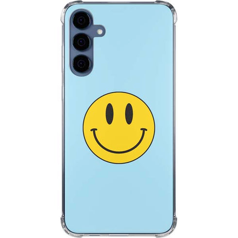 Blue Happy Face Galaxy A55 5G Clear Case