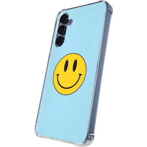 Blue Happy Face Galaxy A55 5G Clear Case