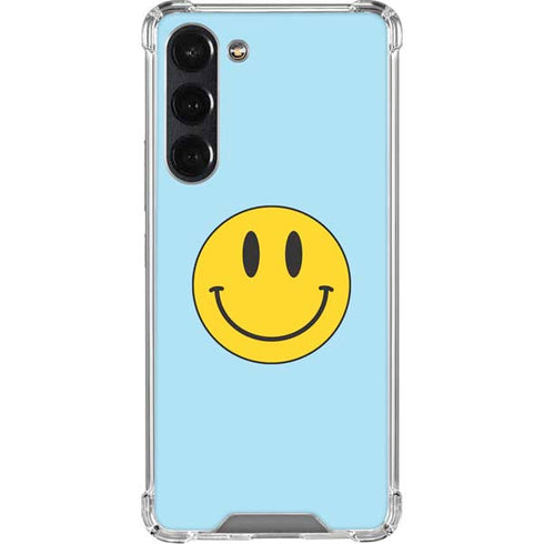 Blue Happy Face Galaxy S24 FE Clear Case