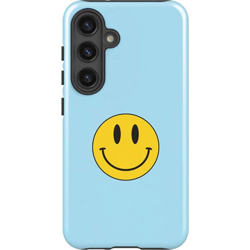 Blue Happy Face Galaxy S25 Impact Case