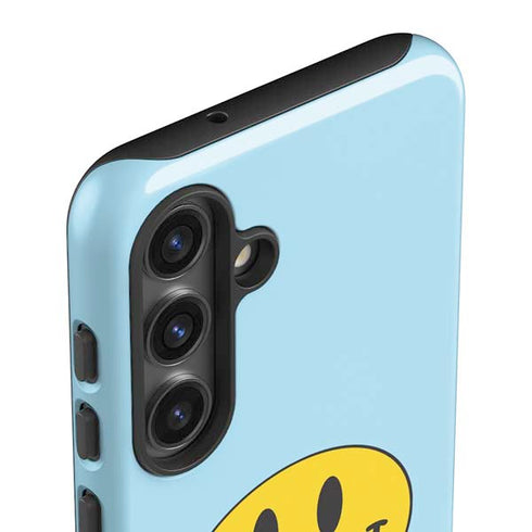 Blue Happy Face Galaxy S25 Impact Case