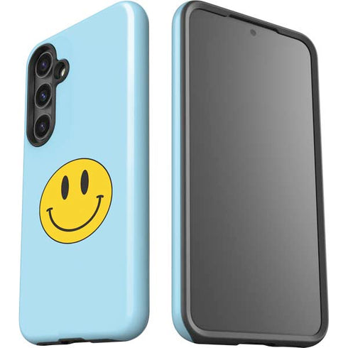 Blue Happy Face Galaxy S25 Impact Case