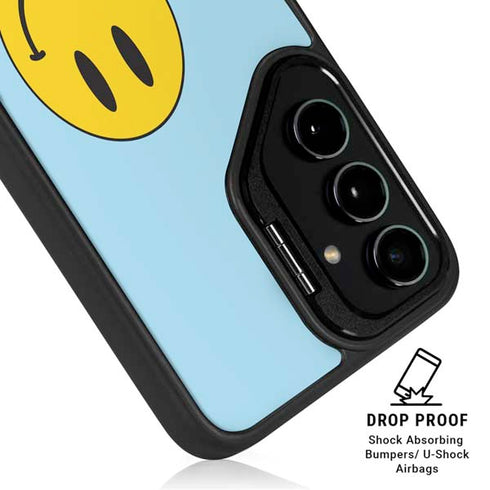 Blue Happy Face Galaxy S25 Kickstand Case