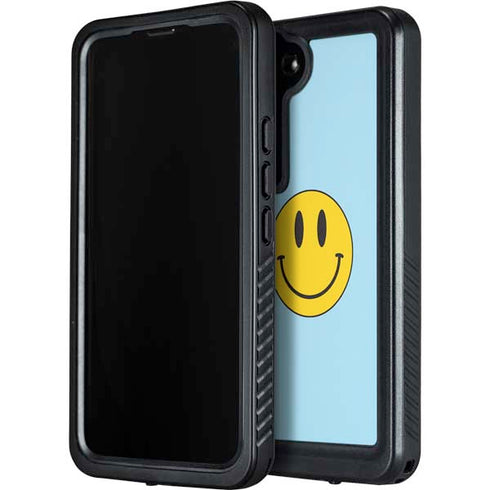 Blue Happy Face Galaxy S24 Plus Waterproof Case