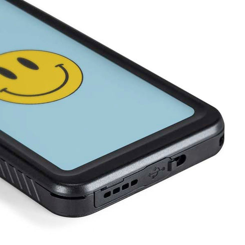 Blue Happy Face Galaxy S24 Plus Waterproof Case