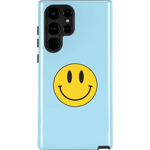 Blue Happy Face Galaxy Cases