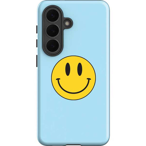 Blue Happy Face Galaxy S26 Impact Case