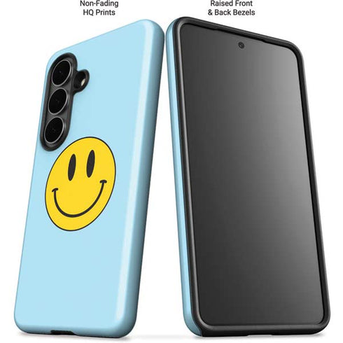 Blue Happy Face Galaxy S26 Plus Impact Case