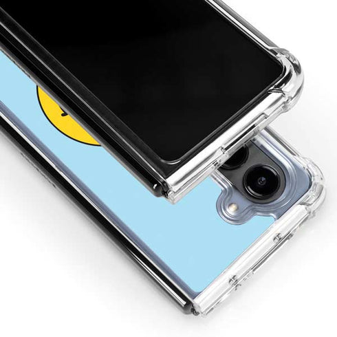 Blue Happy Face Galaxy Z Fold5 5G Clear Case