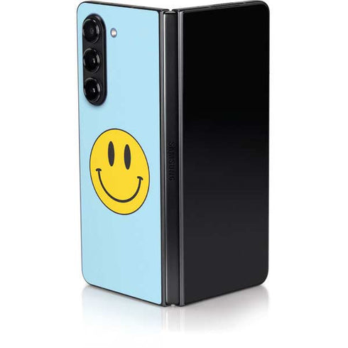 Blue Happy Face Galaxy Z Fold5 5G Skin