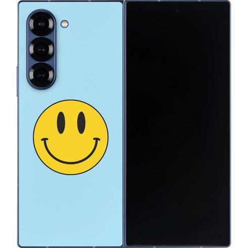 Blue Happy Face Galaxy Z Fold6 Skin