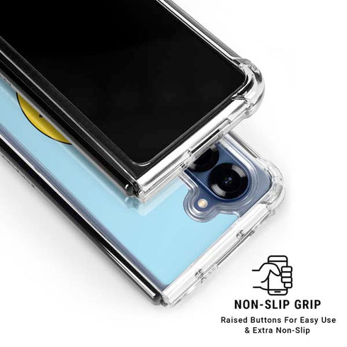 Blue Happy Face Galaxy Z Fold7 Clear Case