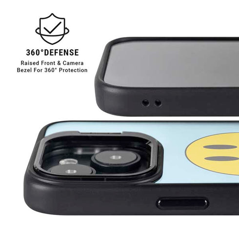 Blue Happy Face iPhone 13 Kickstand Case