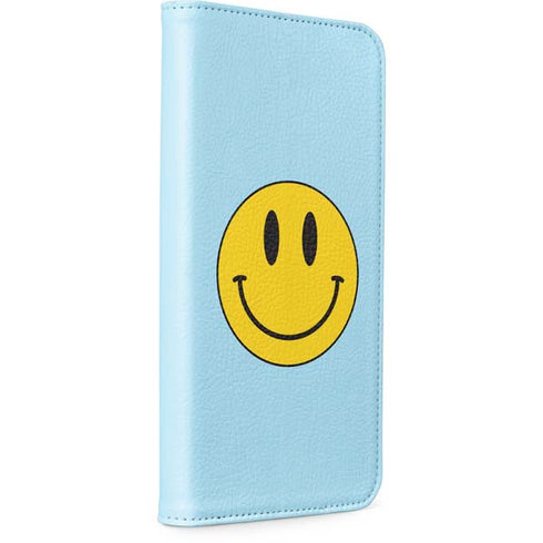 Blue Happy Face iPhone 15 Folio Case