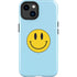 Blue Happy Face iPhone 15 Impact Case