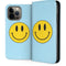 Blue Happy Face iPhone 15 Pro Max Folio Case