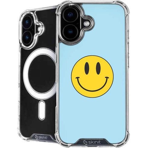 Blue Happy Face iPhone 16 MagSafe Case