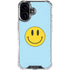 Blue Happy Face iPhone 16 Plus Clear Case