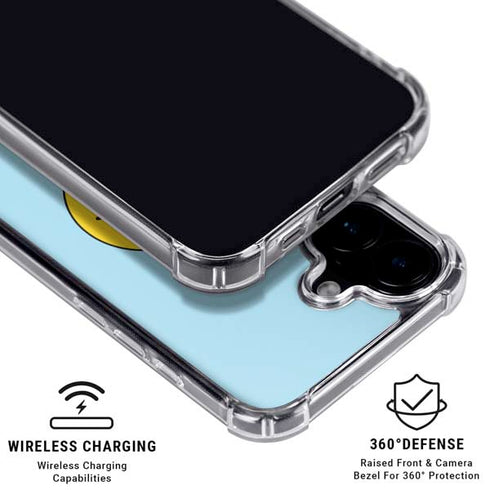 Blue Happy Face iPhone 16 Plus Clear Case
