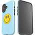 Blue Happy Face iPhone 16 Plus Impact Case