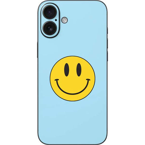 Blue Happy Face iPhone 16 Plus Skin