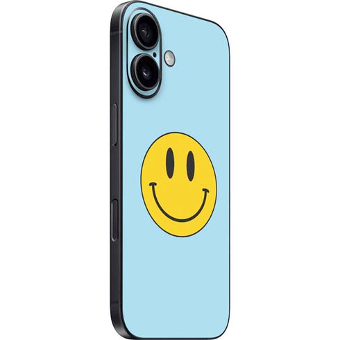 Blue Happy Face iPhone 16 Plus Skin