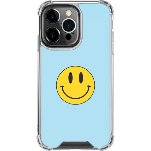 Blue Happy Face iPhone 16 Pro Clear Case