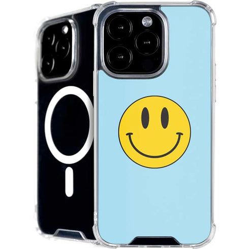 Blue Happy Face iPhone 16 Pro MagSafe Case