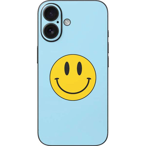 Blue Happy Face iPhone 16 Skin