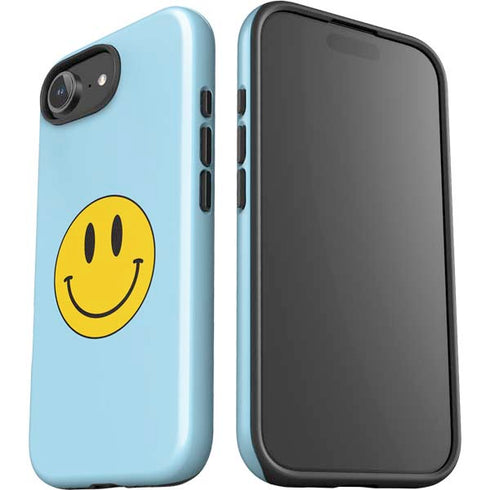 Blue Happy Face iPhone 16e Impact Case