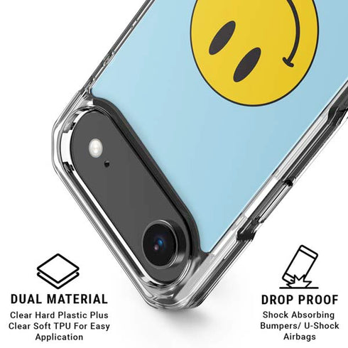 Blue Happy Face iPhone 17 Air Clear Case