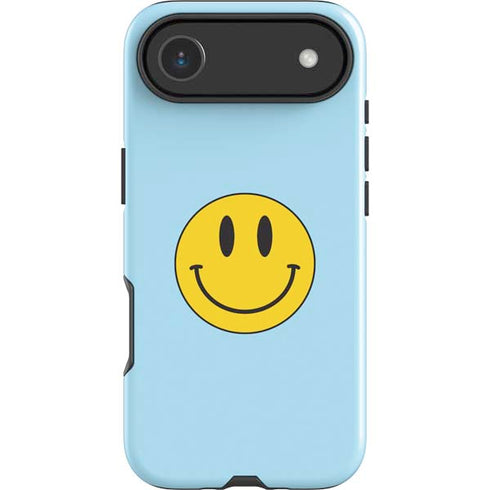 Blue Happy Face iPhone 17 Air Impact Case