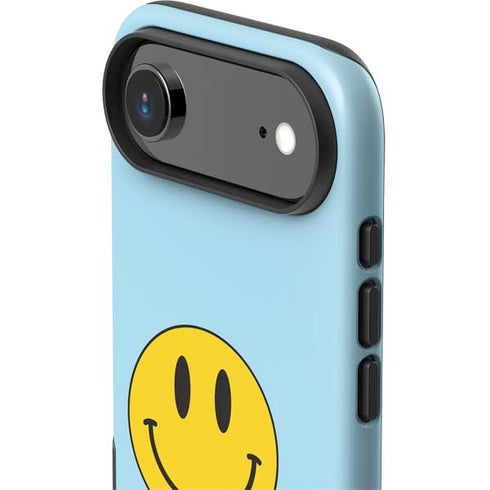 Blue Happy Face iPhone 17 Air Impact Case