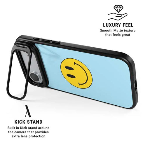 Blue Happy Face iPhone 17 Air Kickstand Case