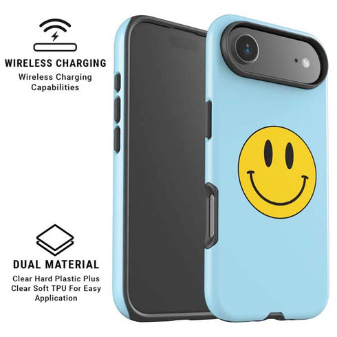 Blue Happy Face iPhone 17 Air Magsafe Impact Case