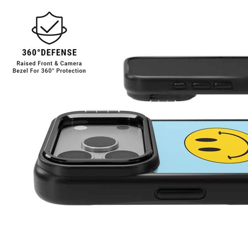 Blue Happy Face iPhone 17 Pro Kickstand Case