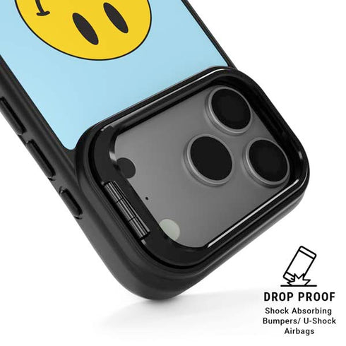 Blue Happy Face iPhone 17 Pro Kickstand Case