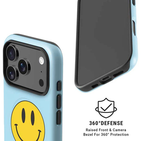 Blue Happy Face iPhone 17 Pro Magsafe Impact Case