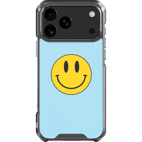 Blue Happy Face iPhone 17 Pro Max Clear Case